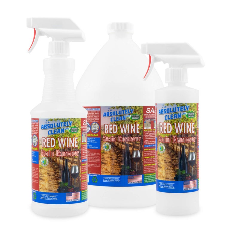 Absolutely Clean Amazing Red Wine Stain Remover â€“ Natural Enzymes Eliminate Wine Stains Fast - Cleans Carpet, Upholstery, Clothing, Table Cloth & More - USA Made (16oz) - Image 2